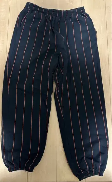 KEBOZ 네이비 스트라이프 와이드 팬츠