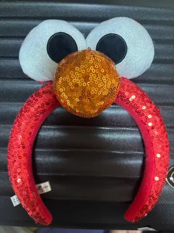 엘모 스팽글 머리띠 빨간색