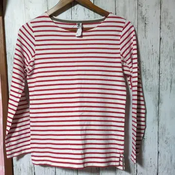 MHL. 마가렛호웰 빨간색과 화이트 보더 긴팔 T셔츠