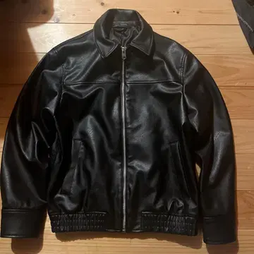 블랙 가죽 자켓 짧은 기장