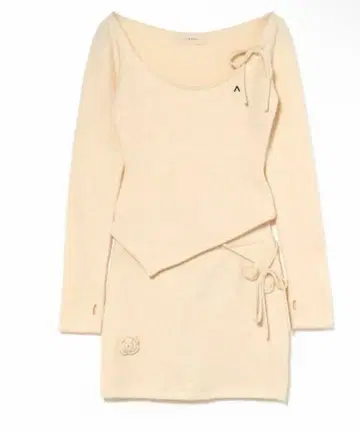 andmary Flower 니트 세트 업 아이보리 앤드마리