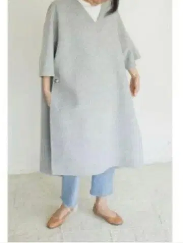 매디슨 블루 울 카프탄 판초 코트