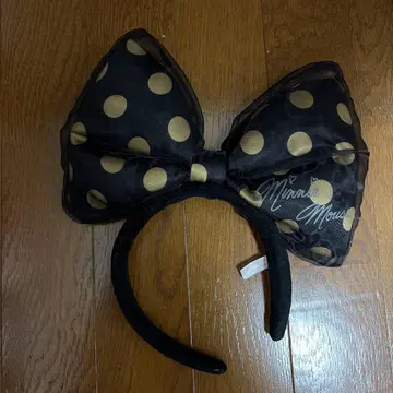 미니 마우스 블랙과 금색 도트 머리띠
