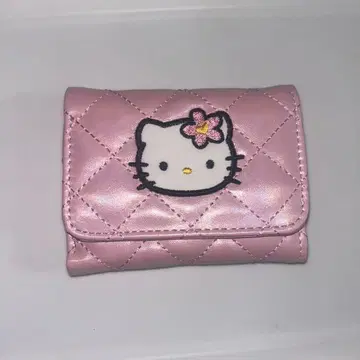 키티 3단 폴더형 지갑 핑크
