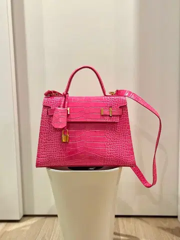 [ TEDDY BLAKE ] 악어 무늬 핑크 2WAY 핸드백