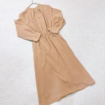 로페피크닉 셔츠 원피스 긴팔 38호 M 사이즈 브라운