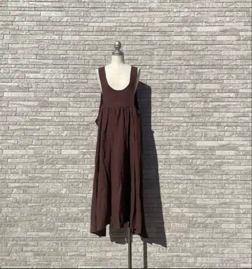 사만사 모스모스 타치카와 한정판 린넨 에이프런 원피스