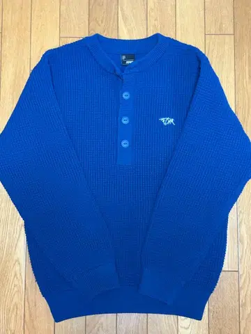 FCMM 버튼 헨리넥 스웨터 M 파랑