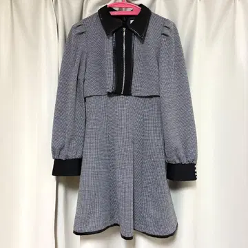 pium 지퍼 세퍼레이트 원피스 그레이 믹스