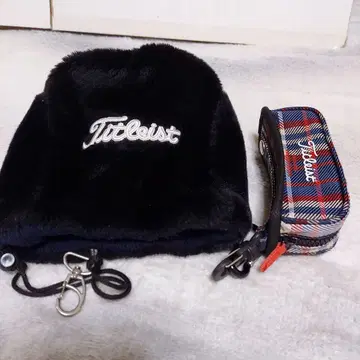 Titleist 아이언용 헤드커버 체크 무늬 볼 케이스