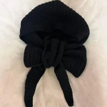 소피 후드 후드 머플러 블랙 핸드메이드