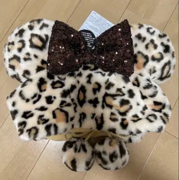 새상품 디즈니 팬캡 미니 레오파드 무늬 브라운
