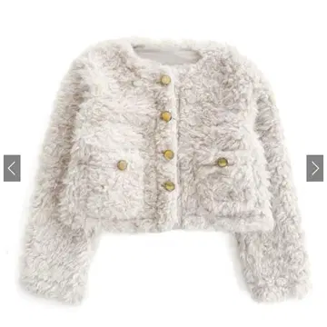 GRL 골드 버튼 시어링 퍼 자켓 [on326] 아이보리