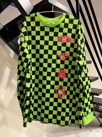 빌리어네어 보이즈 클럽 긴팔 T셔츠 L 사이즈 그린 체크 새상품급 BBC