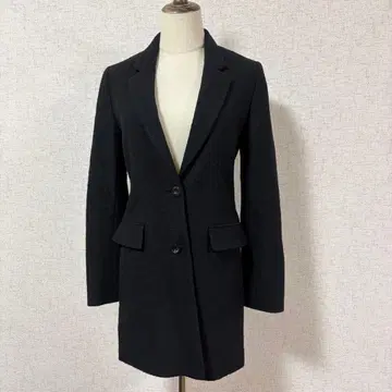 VICKY/블랙 울 혼방 피코트