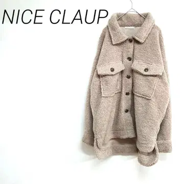 NICE CLAUP 베이지 플리스 자켓 포켓 F 캐주얼