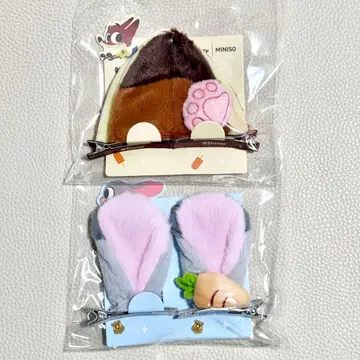 주토피아 Zootopia MINISO 닉과 주디 귀 헤어핀