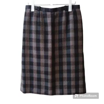 Leilian [ XL ] 미디 스커트 체크 여성용 USED 구제 의류