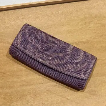 도쿄 수제 자수 핸드메이드 새상품급 부용꽃 모양 비즈 백