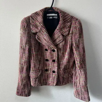 긴자 매기 트위드 핑크 자켓 여성용 레트로