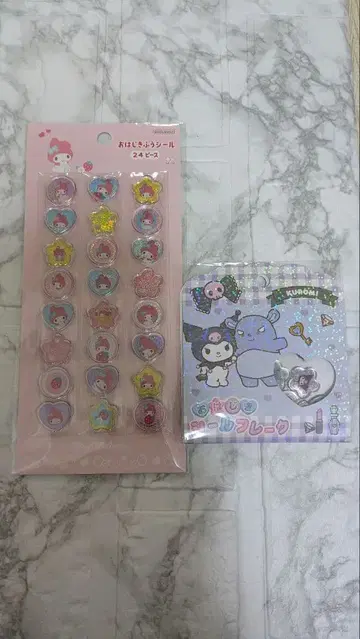 마이멜로디 쿠로미 딱지 스티커 2장 세트