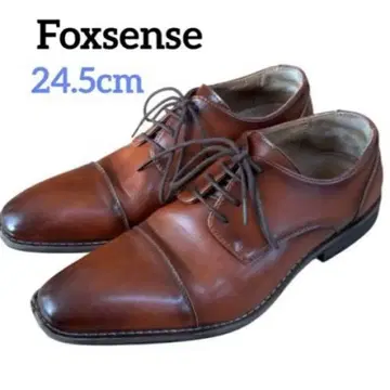 Foxsense 스트레이트 팁 가죽 신발 브라운 24.5cm