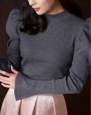 herlipto 볼륨 슬리브 립 니트 탑