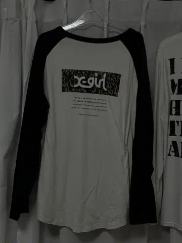 x-girl 레오파드 프린트 긴팔 T셔츠