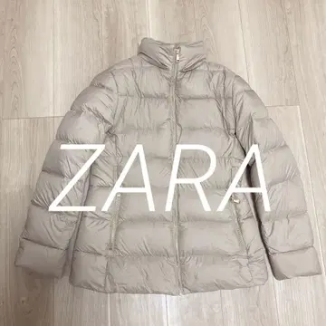 ZARA 자라 베이지 다운 자켓 안감 따뜻한 후드는 퍼
