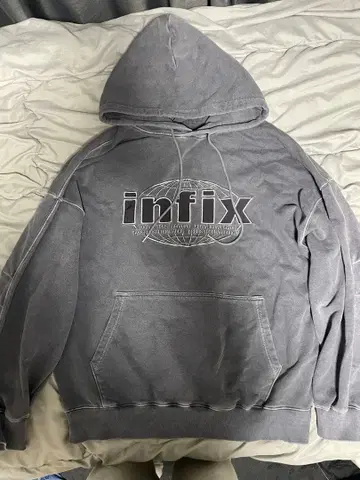 infix 그레이 후드 부착 후드티