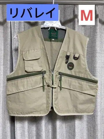 레어 Rivalley 낚시용 조끼 빈티지 일본제 실크 혼방 M