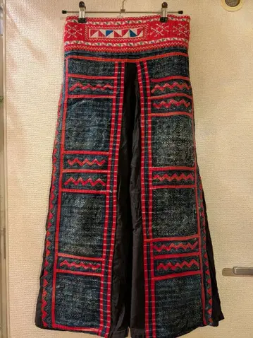 너무 멋진 허리 자수 민족 와이드 팬츠 L 사이즈 상당