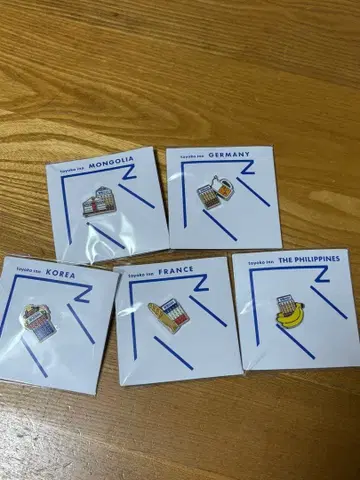 토요코인 각국 핀 배지 세트 (몽골, 독일, 한국, 프랑스, 필리핀)