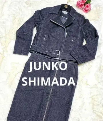 JUNKO SHIMADA 셋업 블랙 데님풍 라이더 고급