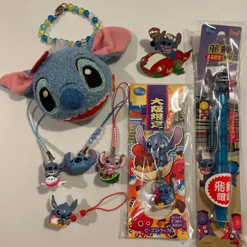 스티치 지역 한정 스트랩 키링 참 핀 배지 헤이세이 레트로