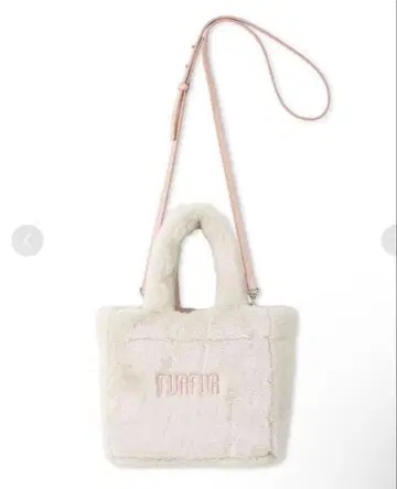 FURFUR 에코퍼 토트백 화이트 x 핑크