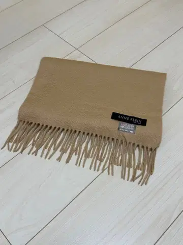 ANNE KLEIN 캐시미어 100% 머플러 베이지 택 포함 고급 대형