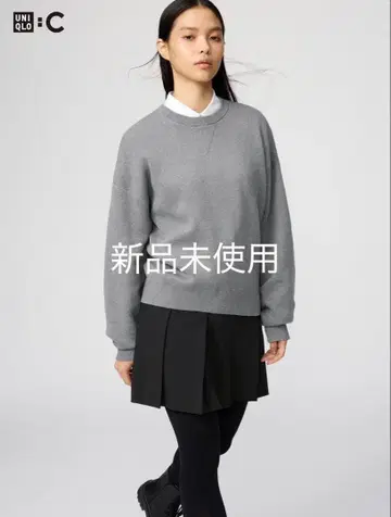 UNIQLO 스무스 코튼 크루넥 스웨터 그레이