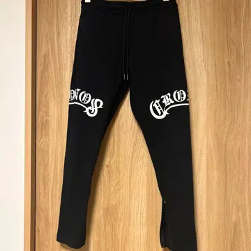 CRONOS 로고 프린트 조거 팬츠 블랙/화이트 M