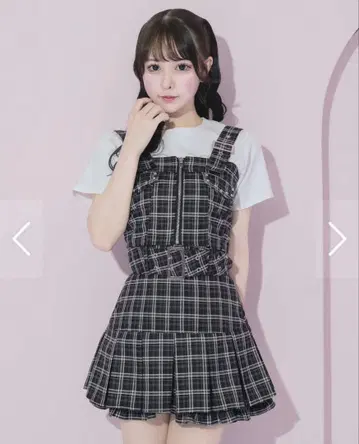 pium 스터드 포켓 뷔스티에 셋업 블랙 체크