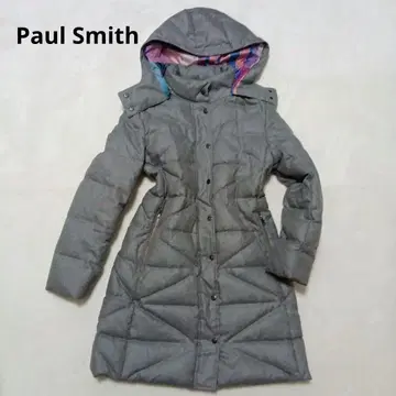 새상품급 폴스미스 다운 코트 후드 부착 38 안감 멀티 컬러 출퇴근 OK