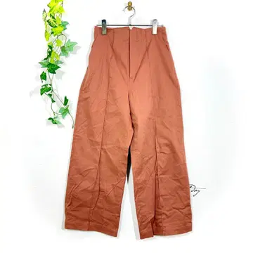 나노 유니버스 와이드 팬츠 (S) 센터 프레스 무지 핑크 베이지