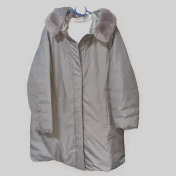 Leitan White Label 그레이 퍼 포함 다운 코트