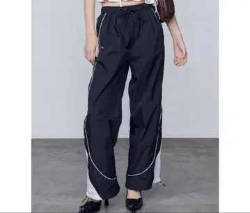 EMODA 나일론 라인 팬츠 블랙