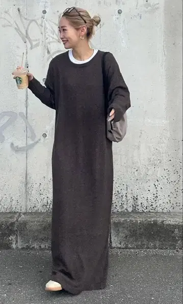 차오패닉 티피 울 혼방 크루넥 니트 원피스