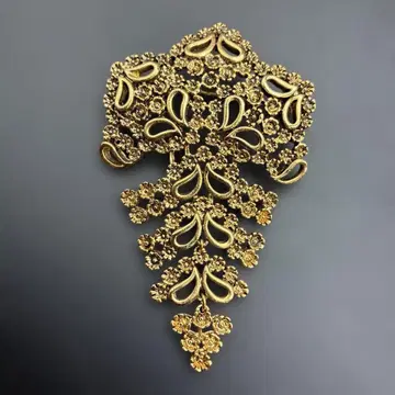 빈티지 골드색 브로치 5연 관절식 늘어뜨린 꽃 브로치 빅