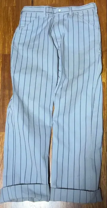 KARIFORNIST 스트라이프 와이드 팬츠 긴 인심