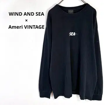 윈드앤씨 x 아메리빈티지 콜라보 상의 롱T 프린트 로고