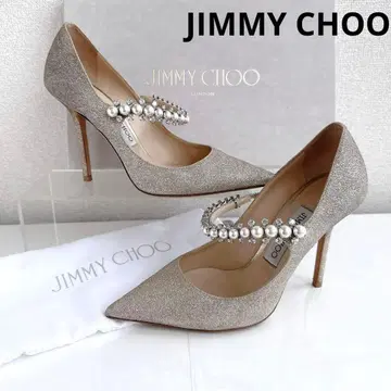 지미추 빈 펄 크리스탈 비쥬 라메 하이힐 펌프스