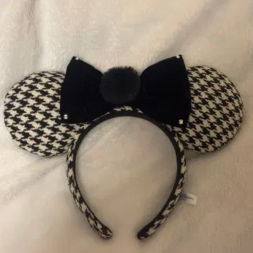 디즈니 머리띠 하운드투스 체크 패턴